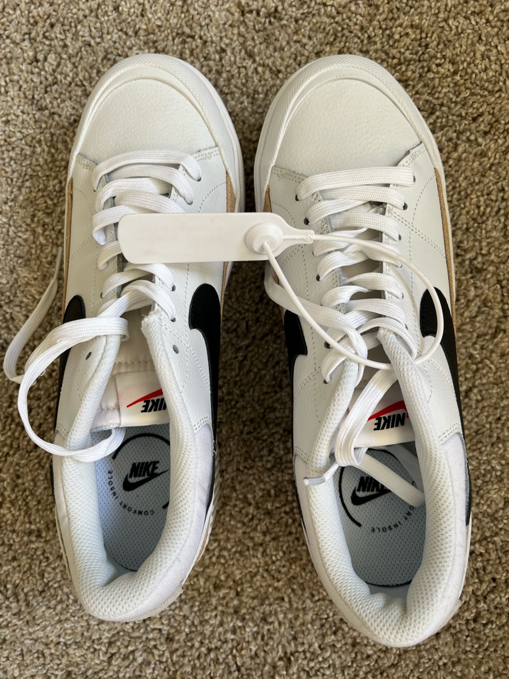 Nike White and Black Low-Top Sneakers